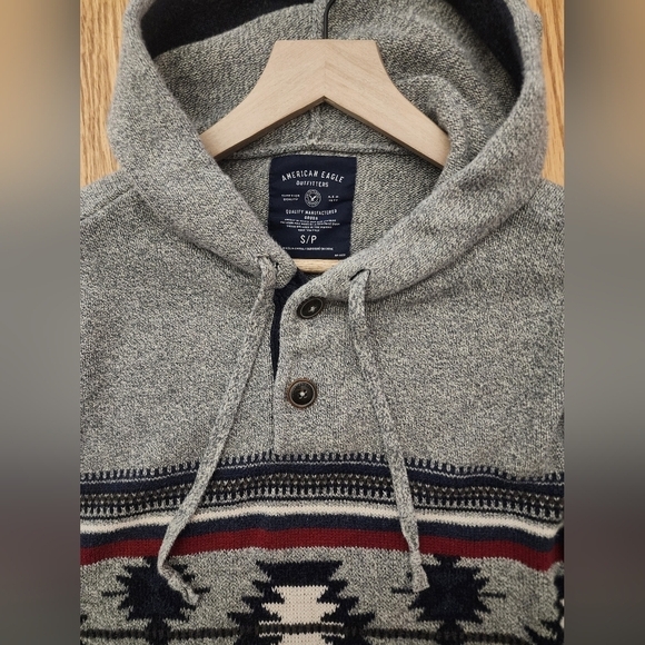 American Eagle Hooded Sweater Womens Size Small Holiday - Picture 3 of 5